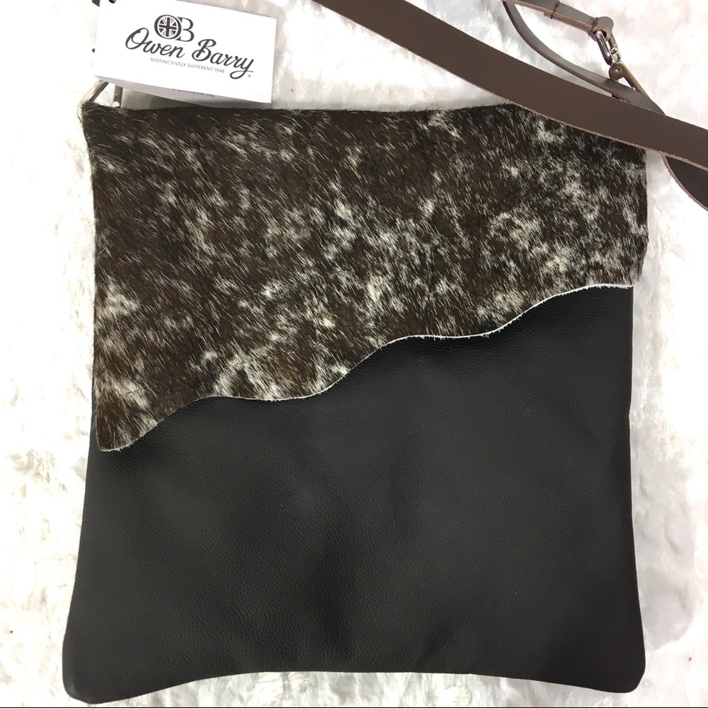 New! Owen Barry Large Francine Crossbody Leather